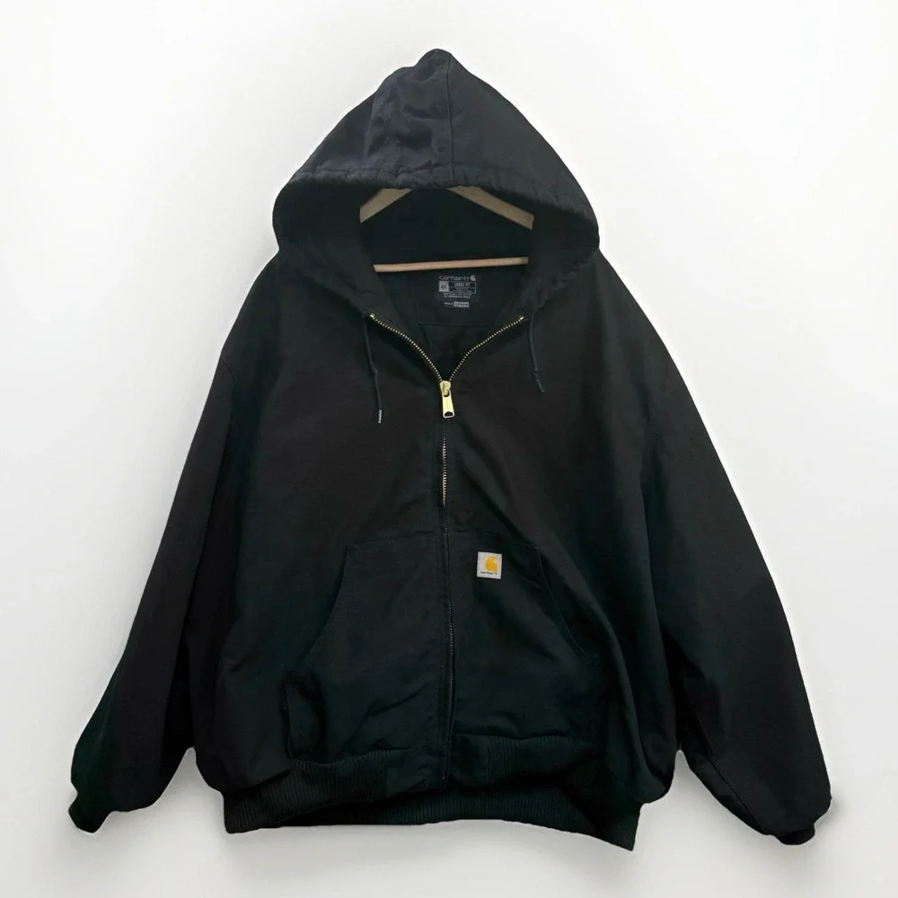 Carhartt J0140 Jacket 4XL Black Duck Canvas‎ Insulated Quilted Lined Work Coat